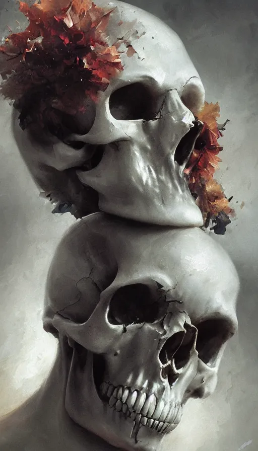 Prompt: highly detailed beautiful photography of a beautifull skull, splash, sharp focus, dynamic lighting, elegant harmony, beauty, masterpiece, by riccardo federici, by craig mullins, by greg tocchini