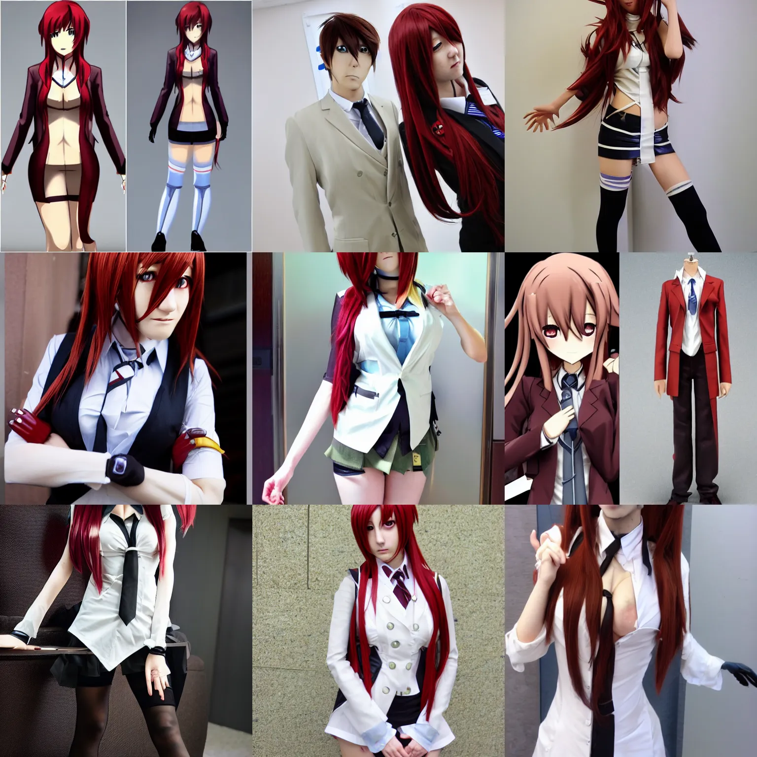 Prompt: kurisu makise transgender crossplay