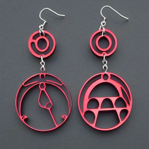 Image similar to segmented 2d laser cut earrings, wiccan symbols