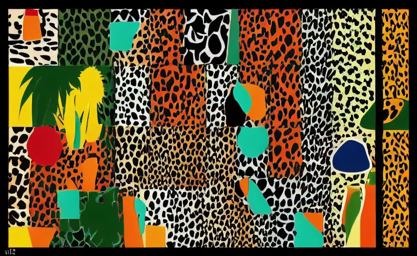 Prompt: “national park safari Africa animals minimalism abstract art geometric shapes digital art matisse”