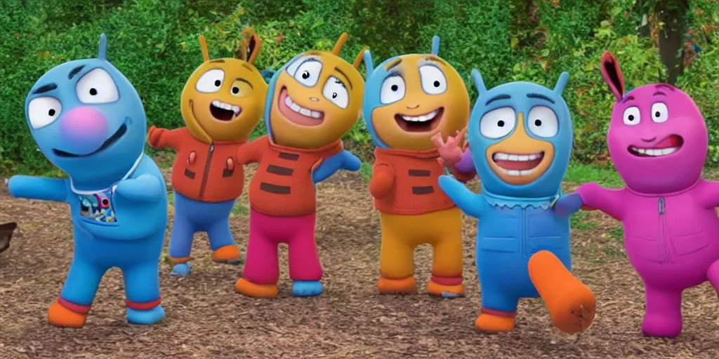 Image similar to the backyardigans dancing in rave party