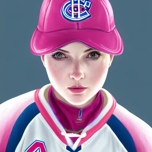 Prompt: portrait from Life is Strange, Female Ice Hockey Player, Habs fantasy, intricate, elegant, pink mist, highly detailed, digital painting, trending on artstation, concept art, smooth, sharp focus, illustration, art by artgerm and greg rutkowski and alphonse mucha, unreal engine, 4k, 8k