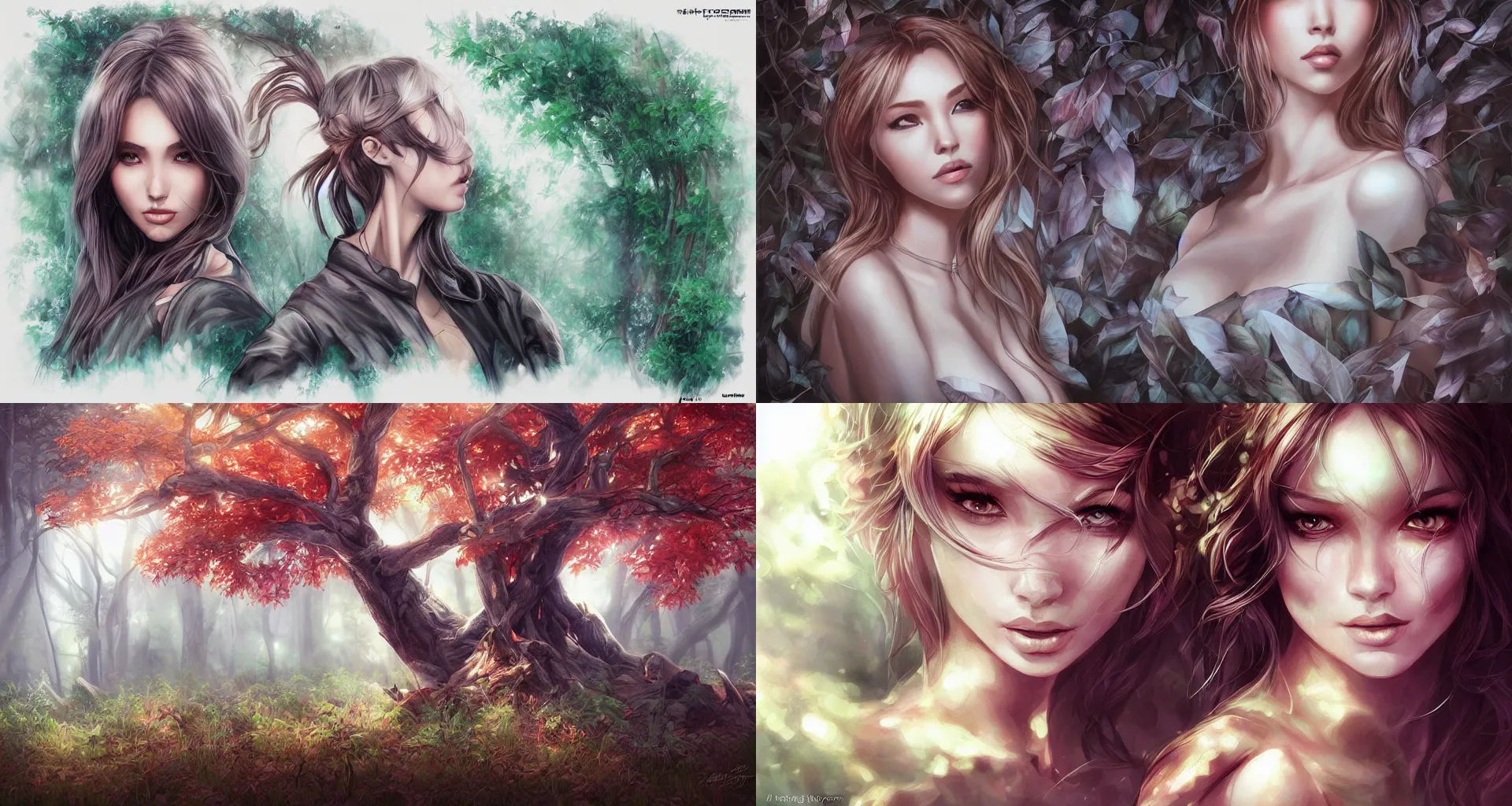 Prompt: forest, art by artgerm