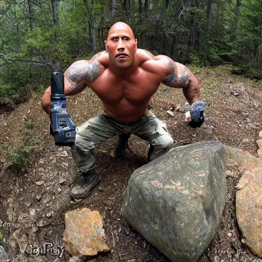 Image similar to stretched dwayne the rock Johnson trail cam