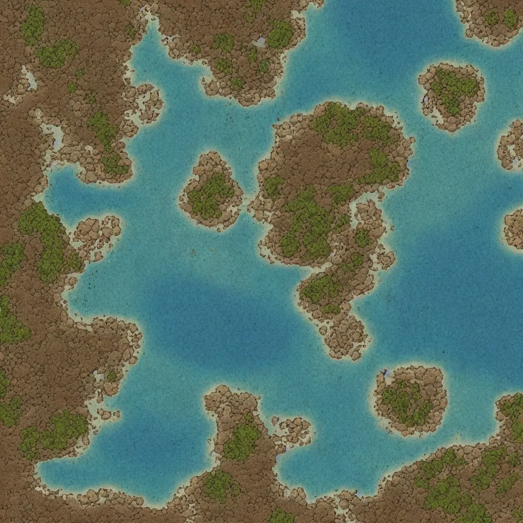 Image similar to an island surrounded by ocean, in the style of inkarnate, 8k