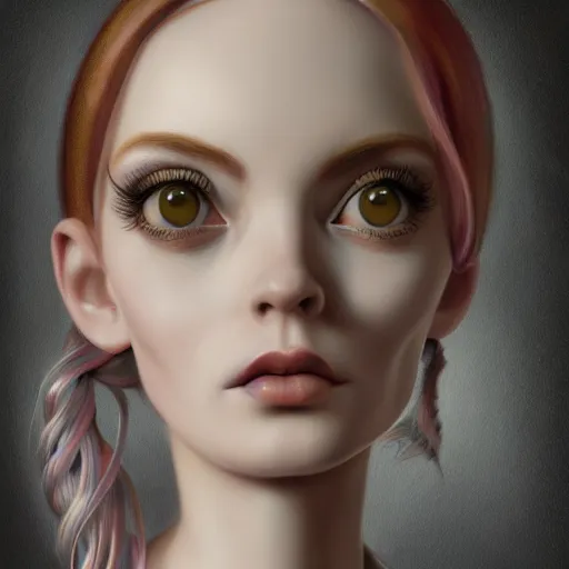 Prompt: a close up bronwen clune, ultra realistic digital painting, rococo, artstation, concept art, pop, smooth, sharp focus, illustration, art by mark ryden and lisa frank 3 d 8 k ultra detailed