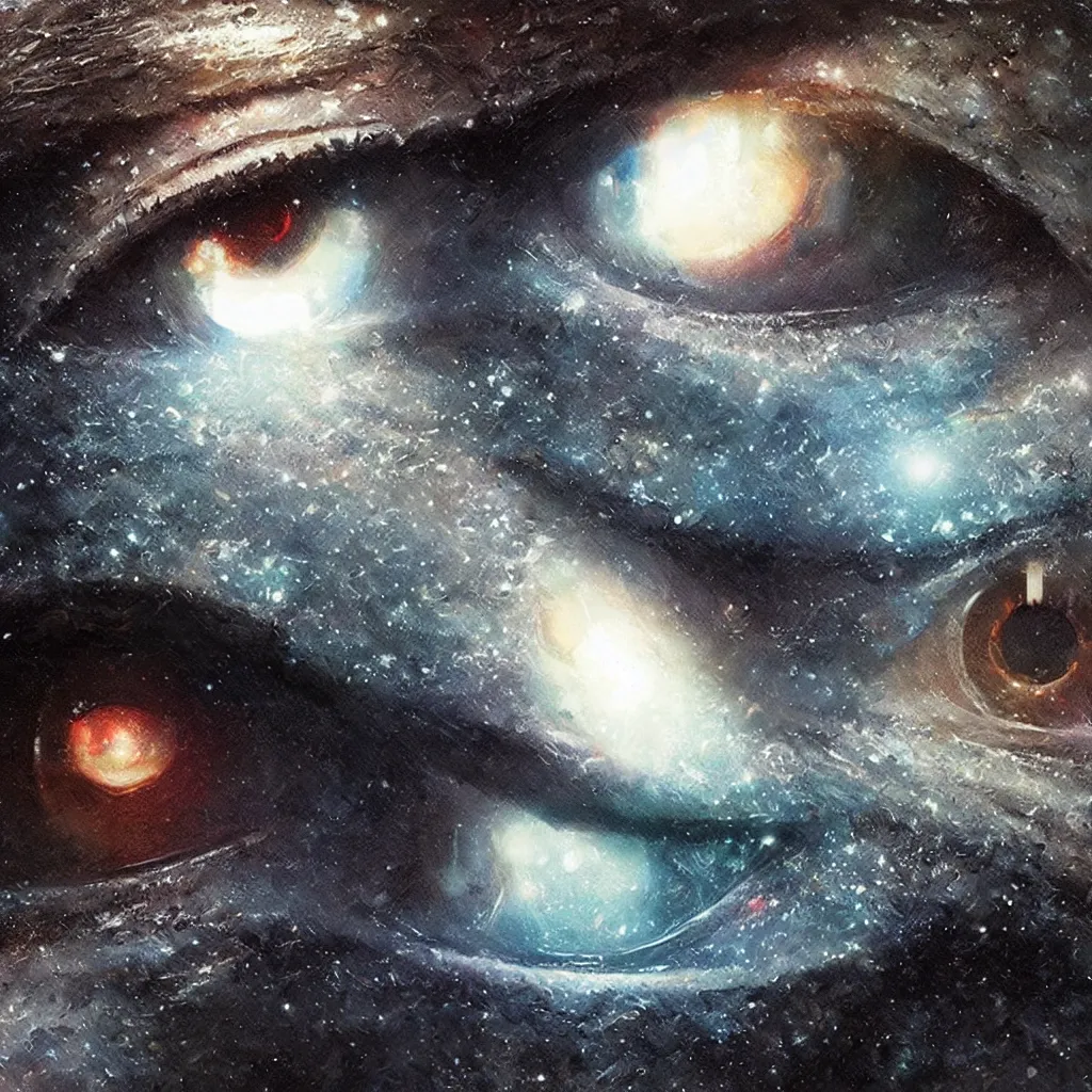 Prompt: galaxy incornea of eye, overdetailed art, by greg rutkowski, magic