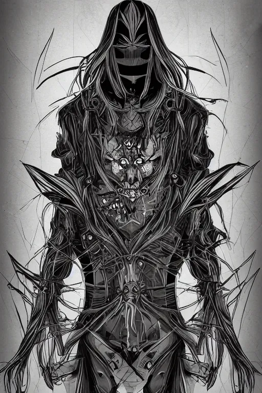 Prompt: villain scarecrow, symmetrical, highly detailed, digital art, sharp focus, trending on art station, anime art style