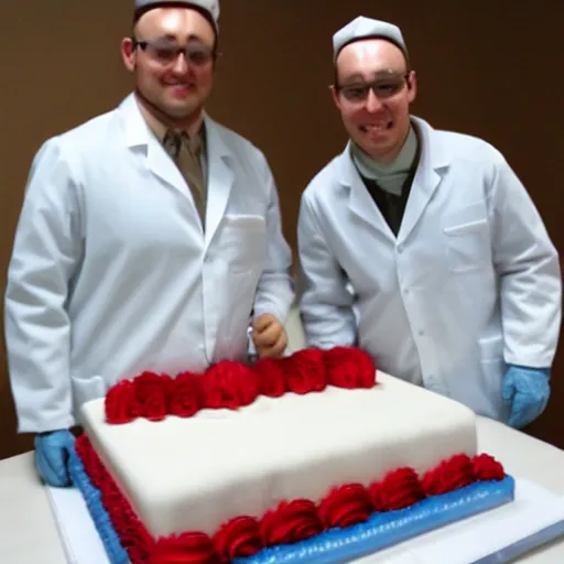 Image similar to a cake with a laboratory technician