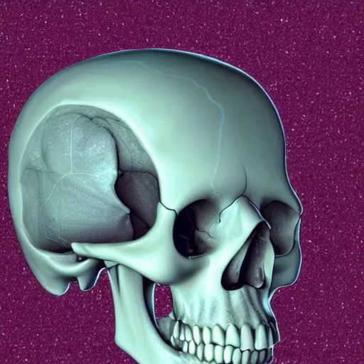 Prompt: human skull missing coronal structure