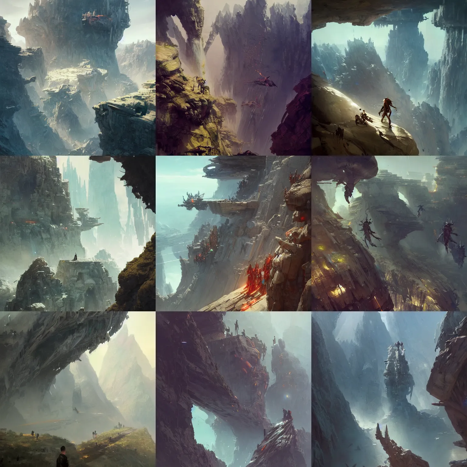 dnd adventurers hiding on a cliff, sunny, fantasy art, | Stable ...
