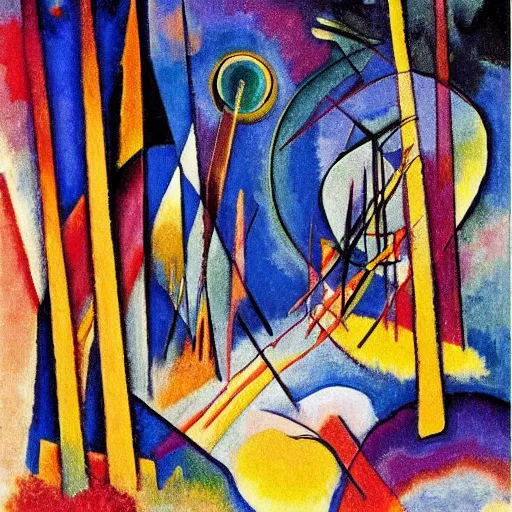 Image similar to a forest with eyes night by kandinsky