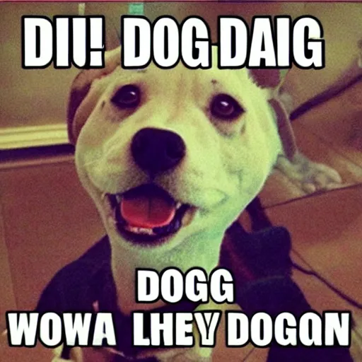 Prompt: dawg diggy dog doggo doggy doge doje doge i doge o i doge smart dogge dogge wombo wombo voomp
