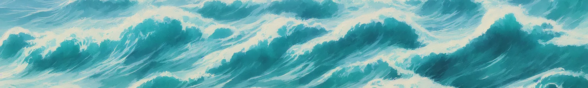 Prompt: reflective waves, teal, turqoise, by studio ghibli and greg rutkowski