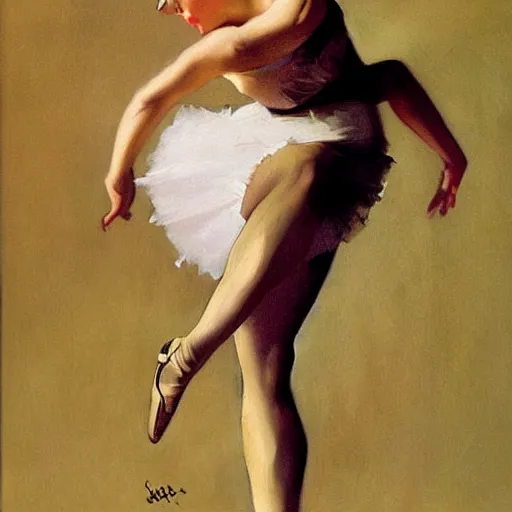 Image similar to ballerina painted by leyendecker