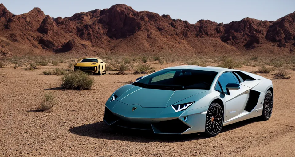 Image similar to Lamborghini in desert
