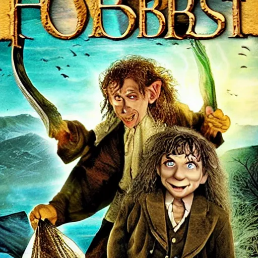 Prompt: Hobbit vampires from hell goosebumps book cover