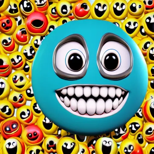 Image similar to emoji funny happy smilley 3d cartoon Digital art midjourney stylized