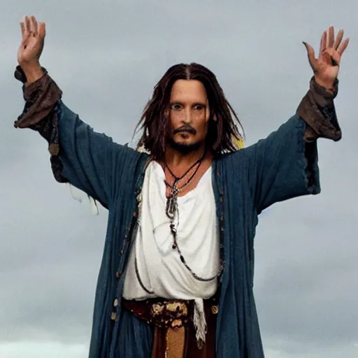 Image similar to Johnny Depp as Jesus Christ