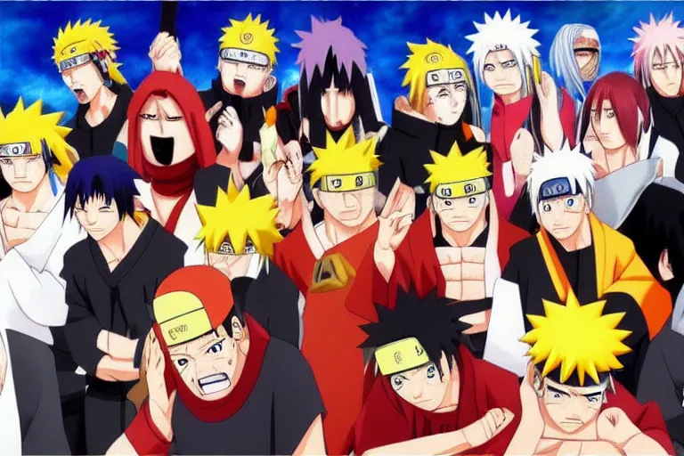 Image similar to last supper naruto characters