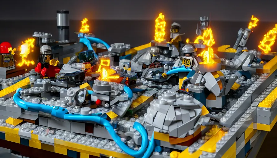 Image similar to lego nuclear explosion, 8K