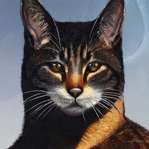 Image similar to portrait of a swat cat, highly detailed, shallow depth of field, art by artgerm and greg rutkowski