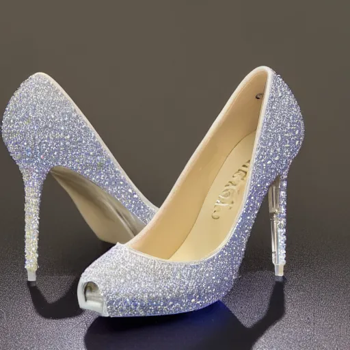 Prompt: a cyport cinderella with her crystal high heel - h 4 2 0