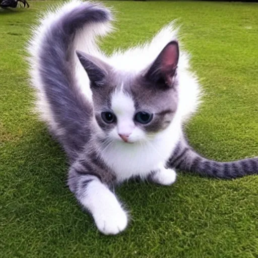 Prompt: cute cat with huge fluffy tail