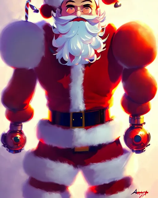 Image similar to robot santa claus attacks, portrait shinkai makoto studio ghibli studio key hideaki anno sakimichan stanley artgerm lau rossdraws james jean marc simonetti elegant highly detailed digital painting artstation pixiv