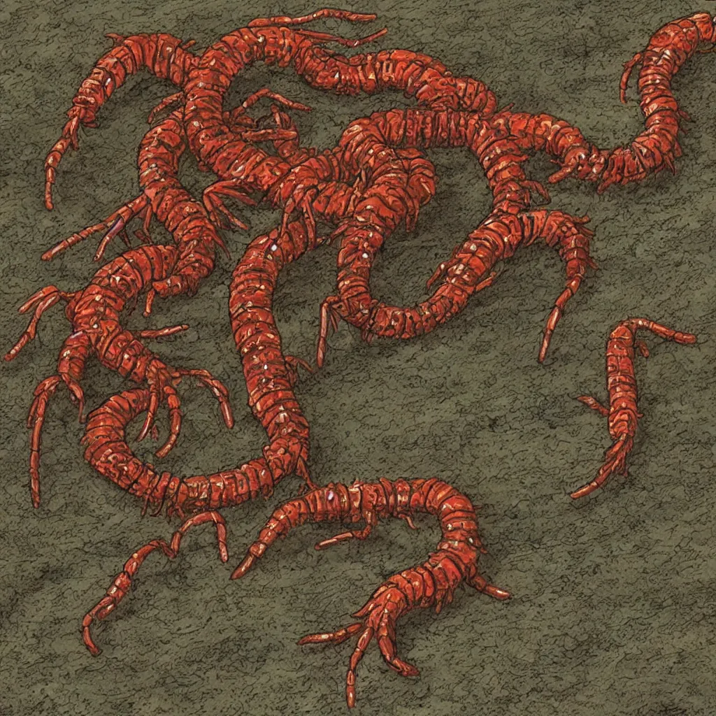 Image similar to horrific and vile centipede monster