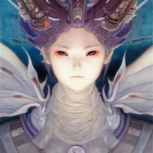 Image similar to prompt : xianxia hero character portrait soft light painted by james jean and katsuhiro otomo and erik jones, inspired by evangeleon anime, smooth face feature, intricate oil painting, high detail illustration, sharp high detail, manga and anime 1 9 9 9