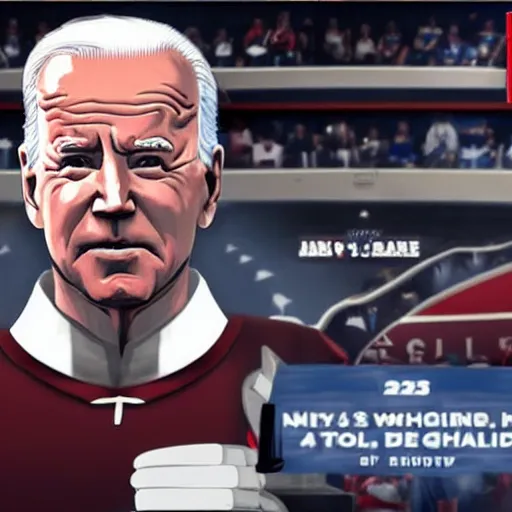 Image similar to joe biden in nhl 2 2, gameplay footage