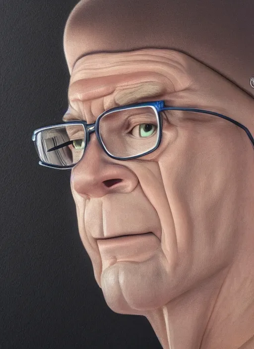 Image similar to a hyper realistic ultra realistic photograph portrait of hank hill, highly detailed, 8k photo