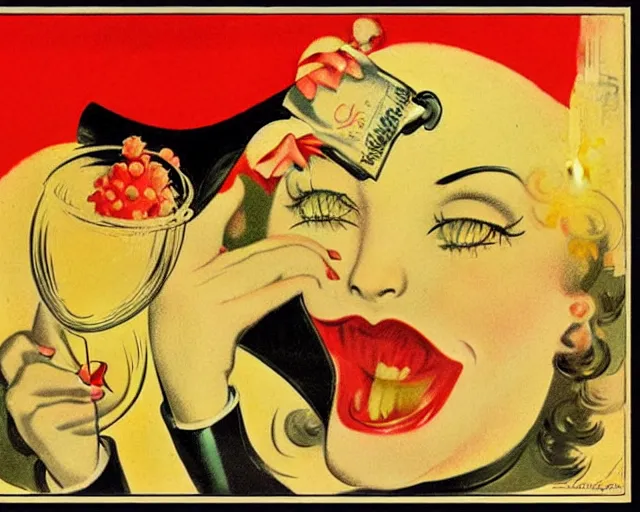 Image similar to vintage, champagne. french, can can, realistic, cheerful, art work by leonetto cappiello, 1 9 0 2