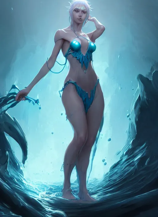 Prompt: character concept art of a dark fantasy female water witch, key visual, realistic shaded perfect face, fine details, dystopian environment and background, by stanley artgerm lau, wlop, rossdraws, james jean, andrei riabovitchev, marc simonetti, and sakimichan, trending on artstation