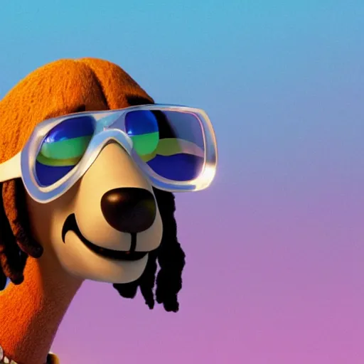 Prompt: a cinematic film still from a 2022 Pixar movie about Snoop Dogg, in the style of Pixar, shallow depth of focus