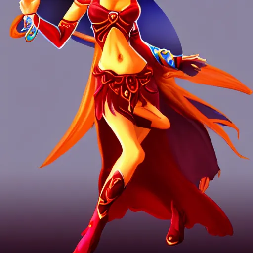 Prompt: Lina from Dota 2, full body