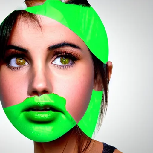 Prompt: human celery with the face of selena gomez, hd, photoshop, deep fake