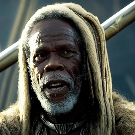 Prompt: film still of Danny Glover playing Heimdall in Thor, 4k