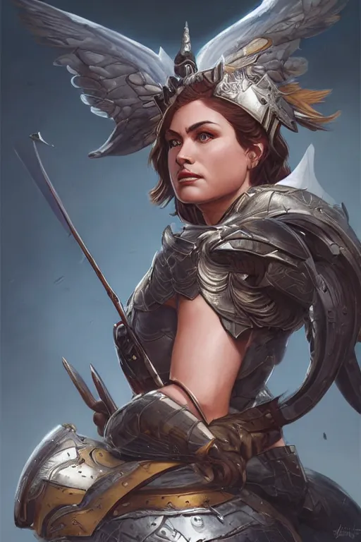 Image similar to amazon valkyrie athena, d & d, fantasy, portrait, highly detailed, headshot, digital painting, trending on artstation, concept art, sharp focus, illustration, art by artgerm and greg rutkowski and magali villeneuve