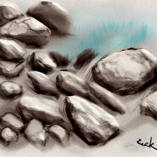 Image similar to rock sketches study, spikey rocks, painterly