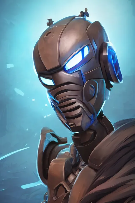 Image similar to epic mask helmet robot ninja portrait stylized as fornite style game design fanart by concept artist gervasio canda, behance hd by jesper ejsing, by rhads, makoto shinkai and lois van baarle, ilya kuvshinov, rossdraws global illumination radiating a glowing aura global illumination ray tracing hdr render in unreal engine 5