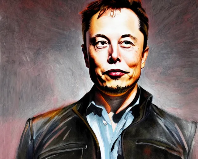 Prompt: elon musk self portrait, detailed, full body