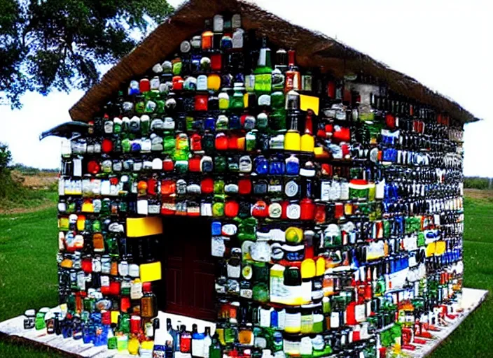 Image similar to house made of bottles