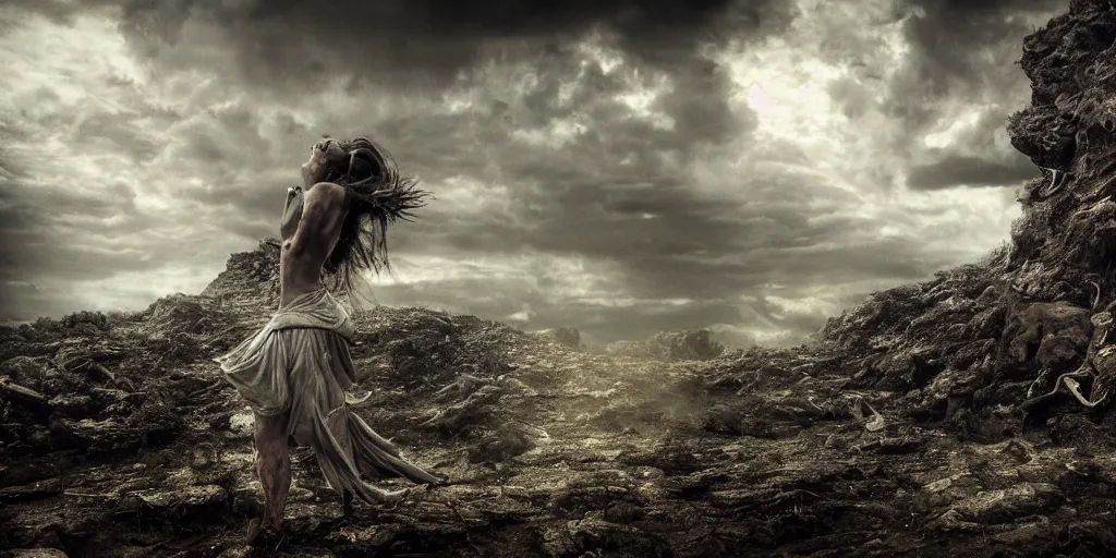 Image similar to A picture of Yggdrasill The World Trea, sweaty wet skin, rebirth symbolism, macro, cinematic atmosphere, elaborate, highly detailed, dramatic lighting