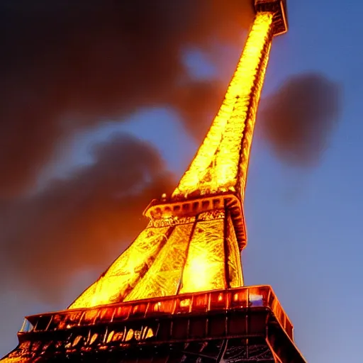 Image similar to the eiffeltower on fire