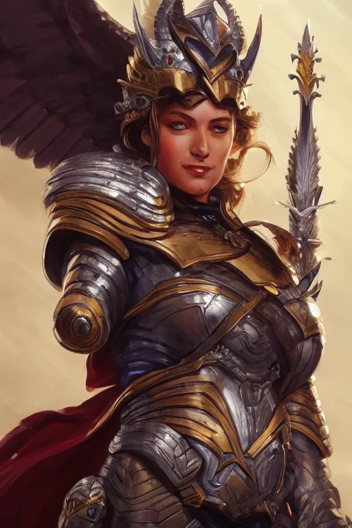 Image similar to amazon valkyrie athena, d & d, fantasy, portrait, highly detailed, headshot, digital painting, trending on artstation, concept art, sharp focus, illustration, art by artgerm and greg rutkowski and magali villeneuve