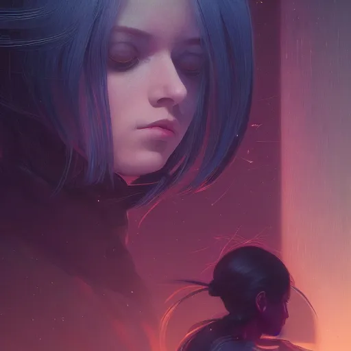 Image similar to portrait of android girl, highly detailed vfx portrait, unreal engine, greg rutkowski, loish, rhads, caspar david friedrich, makoto shinkai and lois van baarle, ilya kuvshinov, rossdraws, elegent, tom bagshaw, alphonse mucha, global illumination, detailed and intricate environment