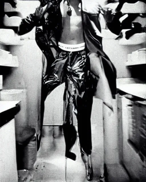 Image similar to Tyler Durden photographed by helmut newton, 1977, studio photography, award winning, cdx,