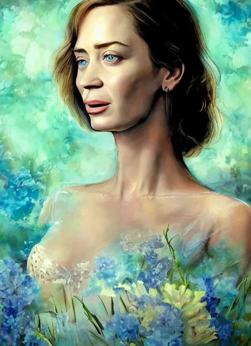 Prompt: amazingly pretty painting depiction of 20 year old Emily Blunt as a young goddess staring seductively at you. ultra detailed painting at 16K resolution and amazingly epic visuals. epically beautiful image. amazing effect, image looks gorgeously crisp as far as it's visual fidelity goes, absolutely outstanding. vivid clarity. ultra. iridescent. mind-breaking. mega-beautiful pencil shadowing. beautiful face. Ultra High Definition. godly shading. amazingly crisp sharpness. photorealistic film cel processed twice..